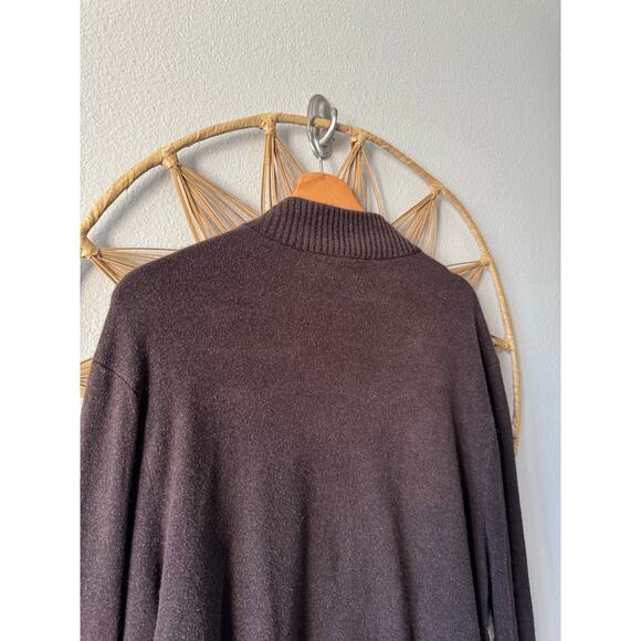 Vtg Ralph Lauren Brown Cashmere Silk Zip Cardigan Sweater Equestrian Plaid 3X - Picture 11 of 12